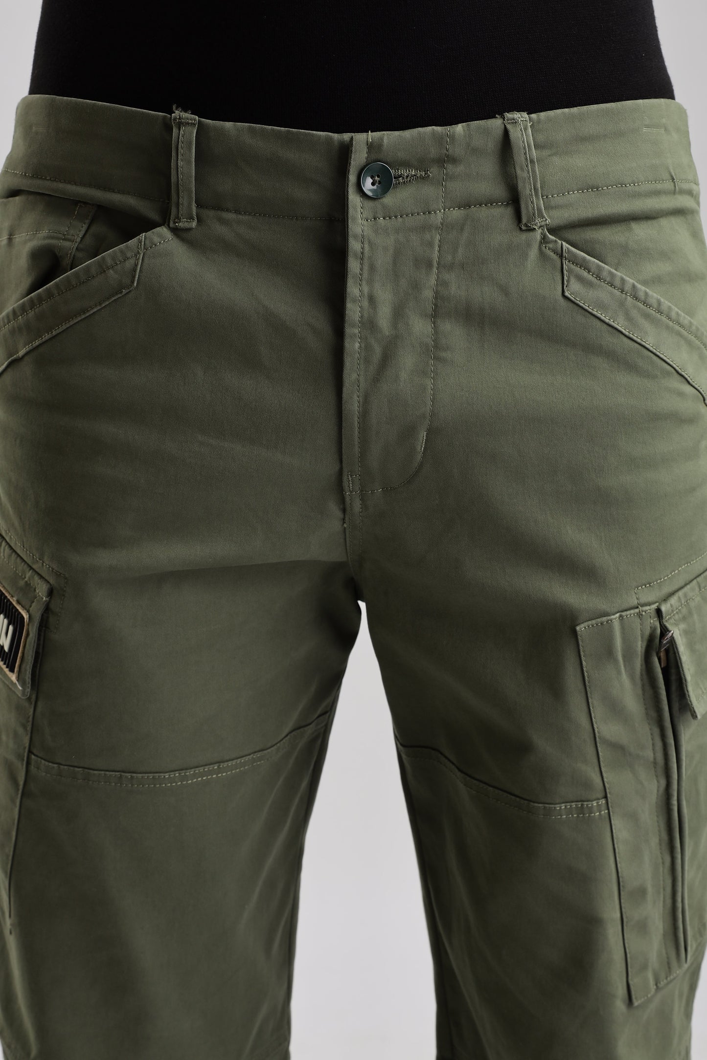 Men Heavy Twill Cargo-Olive
