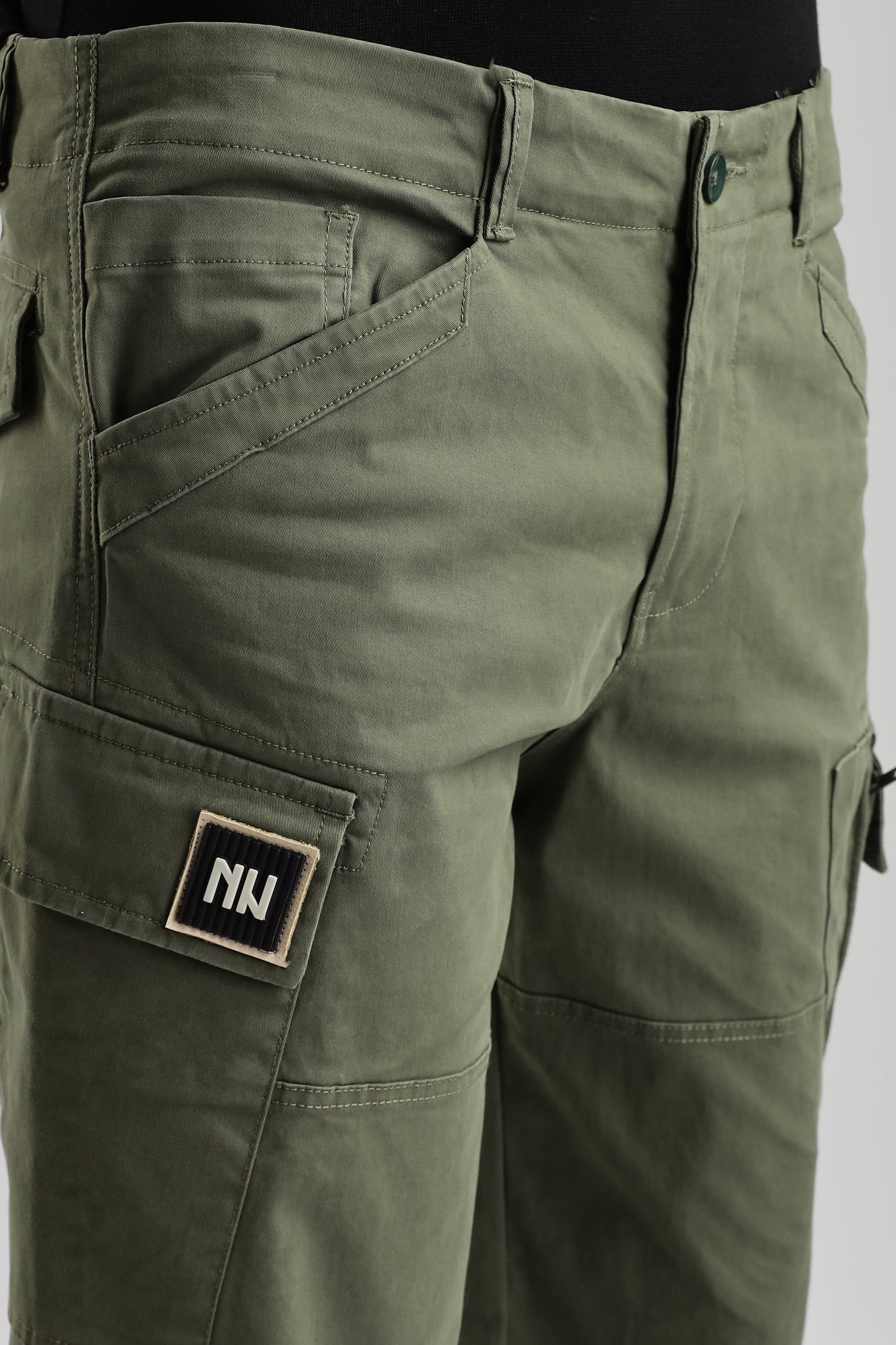 Men Heavy Twill Cargo-Olive