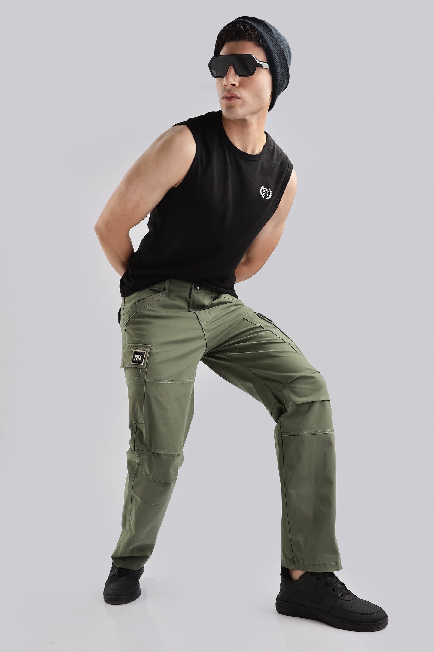 Men Heavy Twill Cargo-Olive