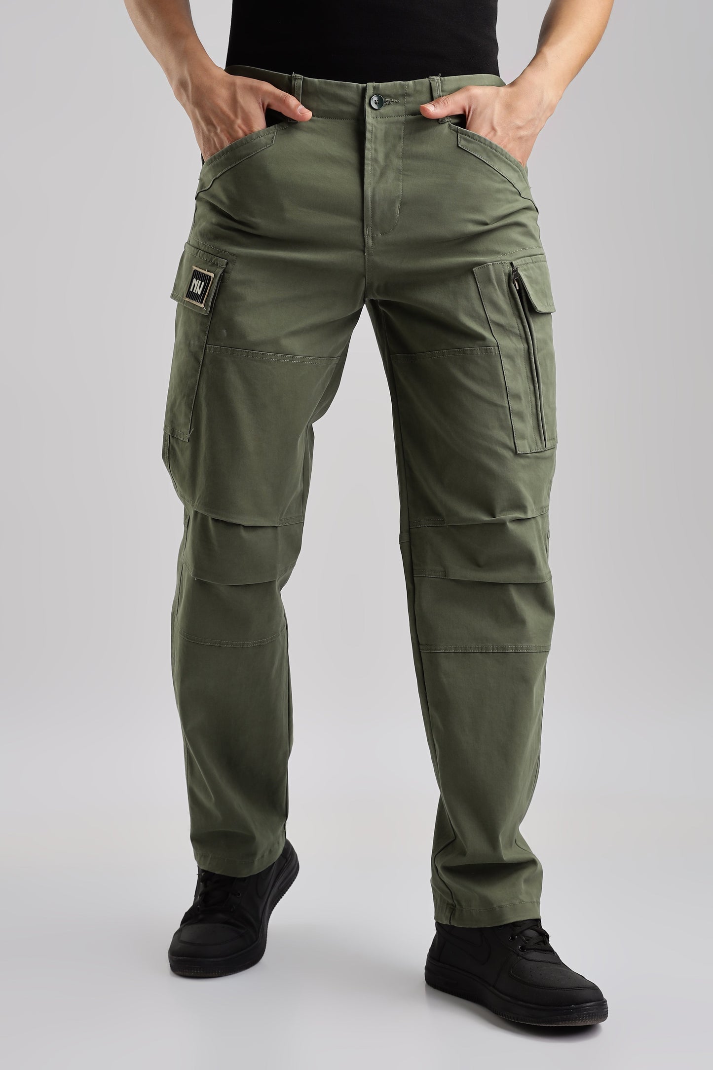 Men Heavy Twill Cargo-Olive