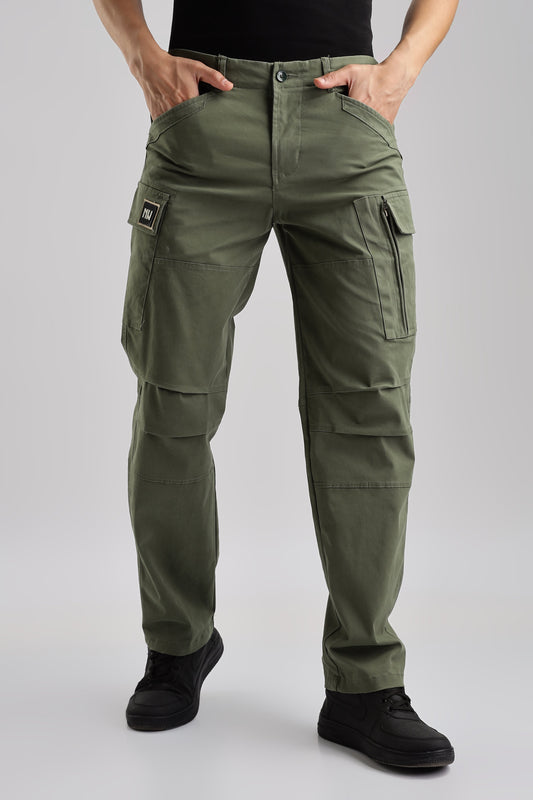 Men Heavy Twill Cargo-Olive