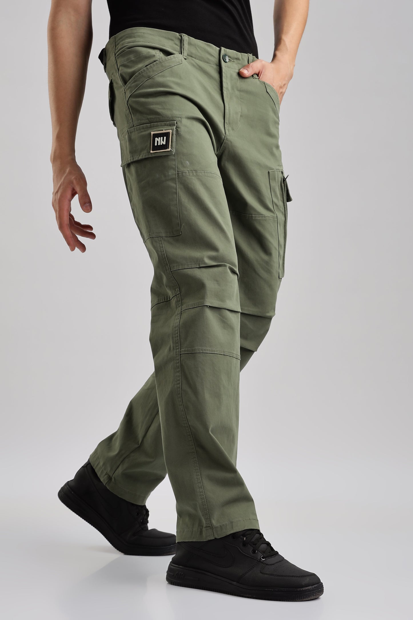 Men Heavy Twill Cargo-Olive