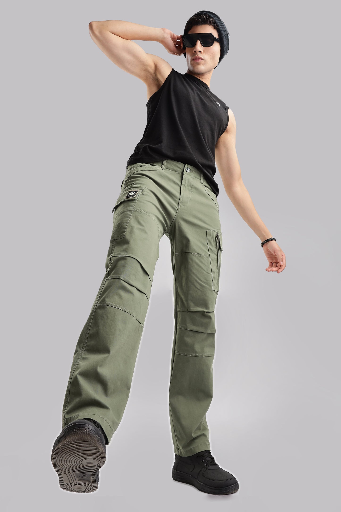 Men Heavy Twill Cargo-Olive