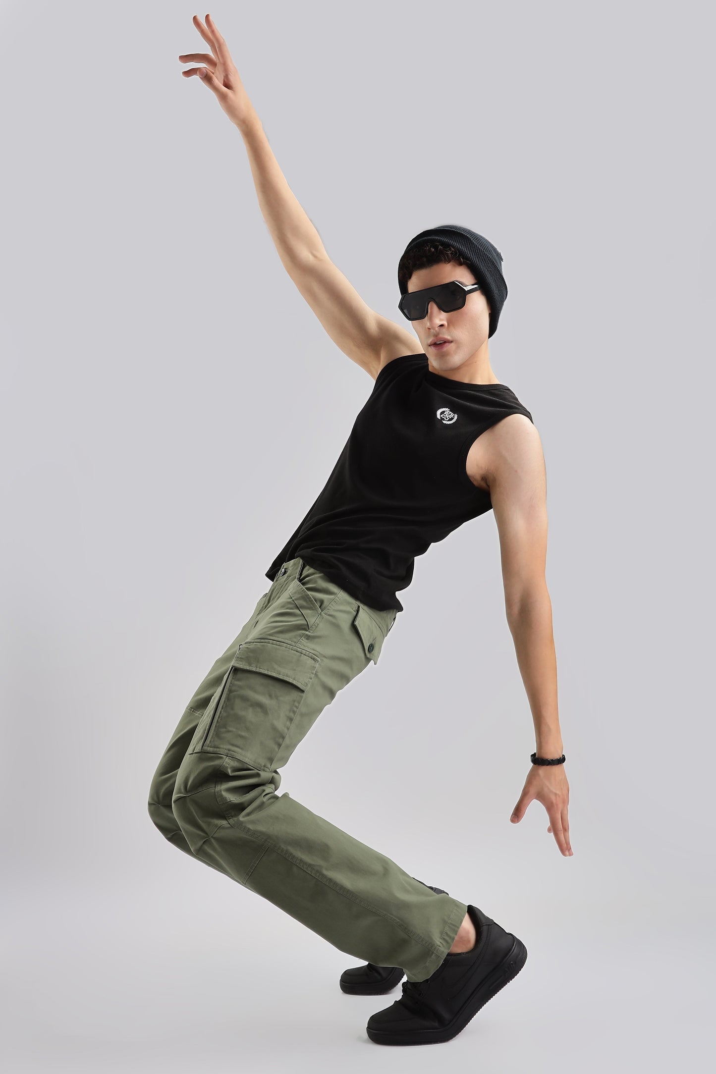 Men Heavy Twill Cargo-Olive