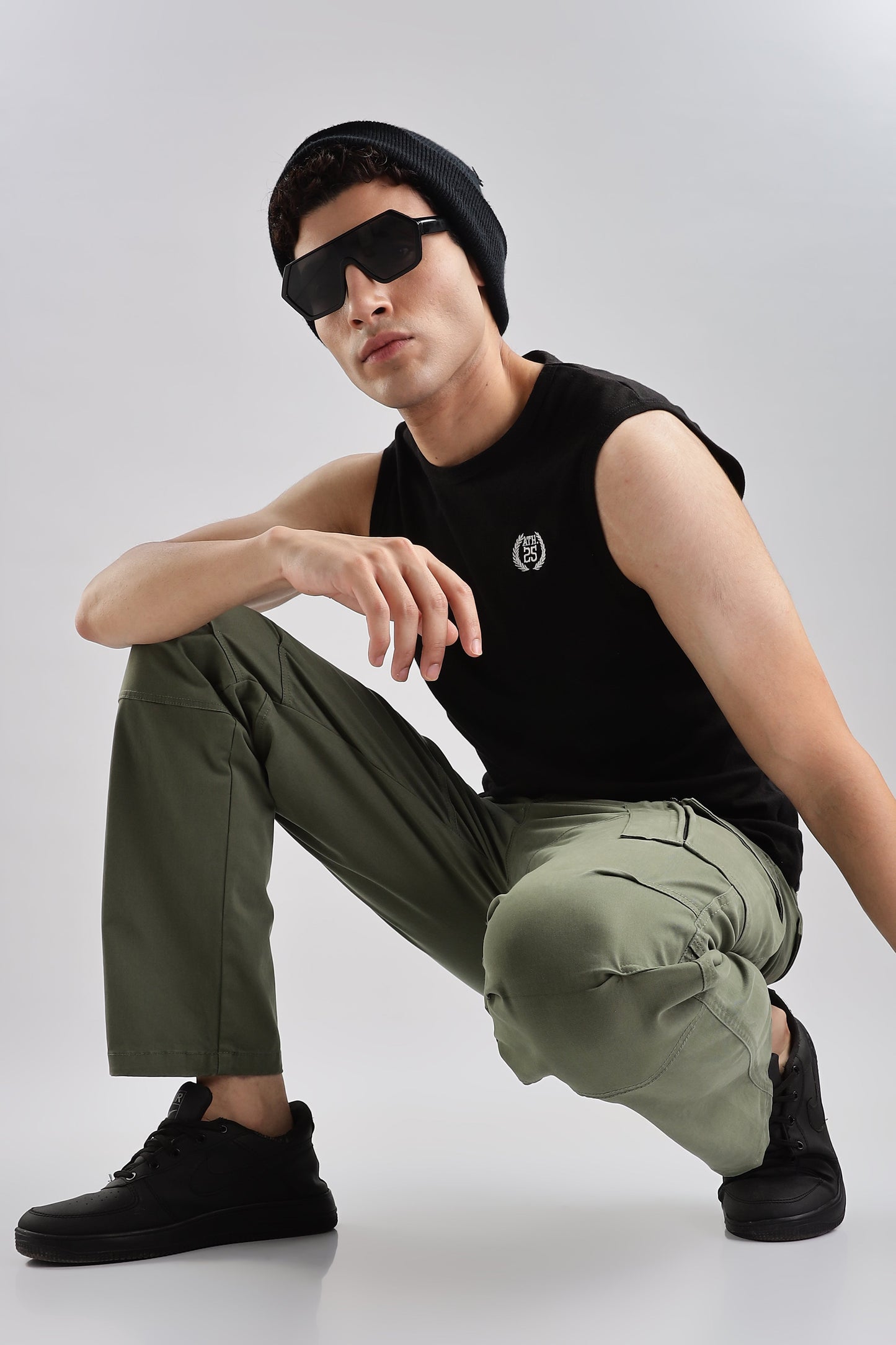 Men Heavy Twill Cargo-Olive