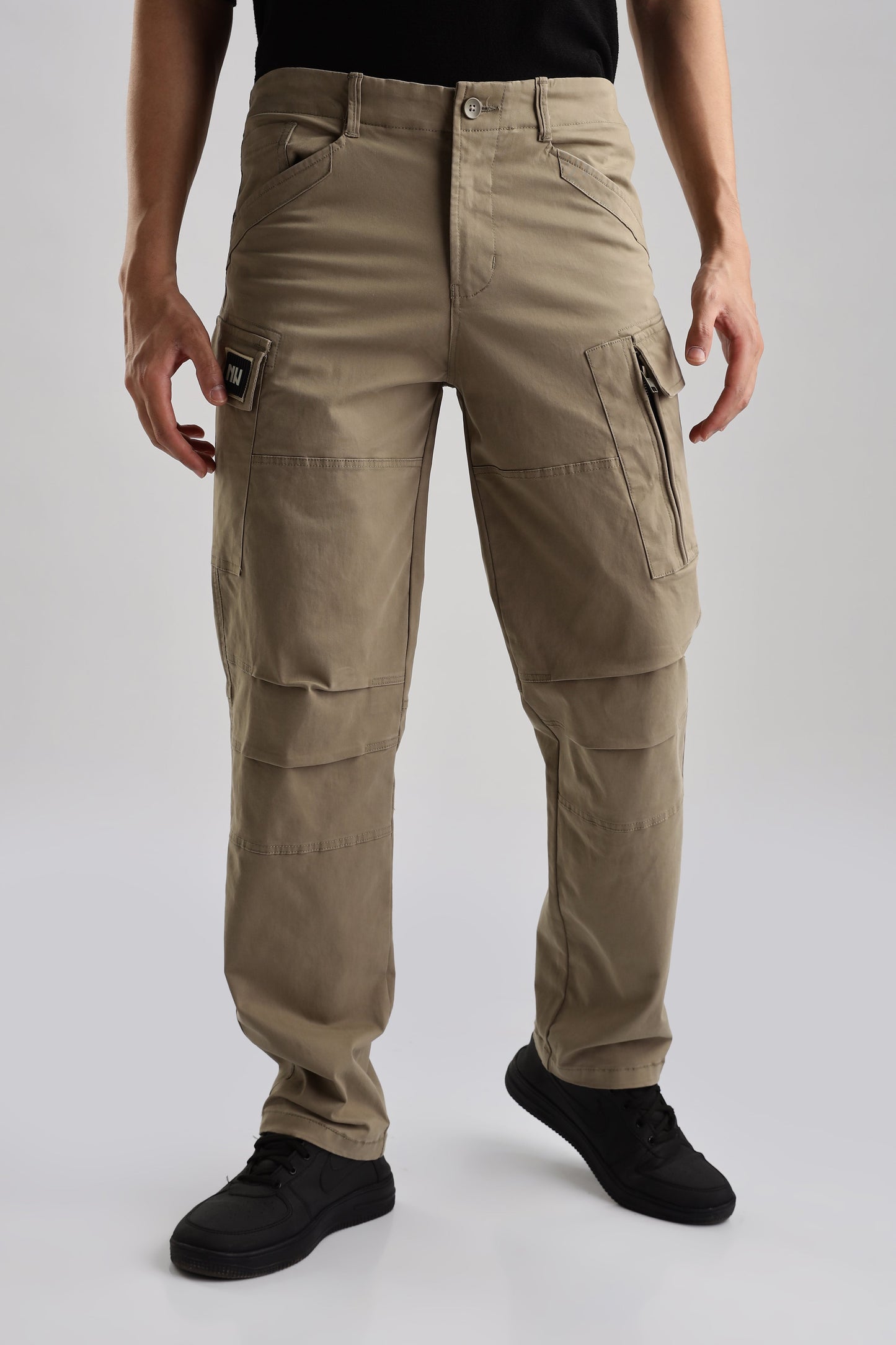 Men Heavy Twill Cargo-Cream