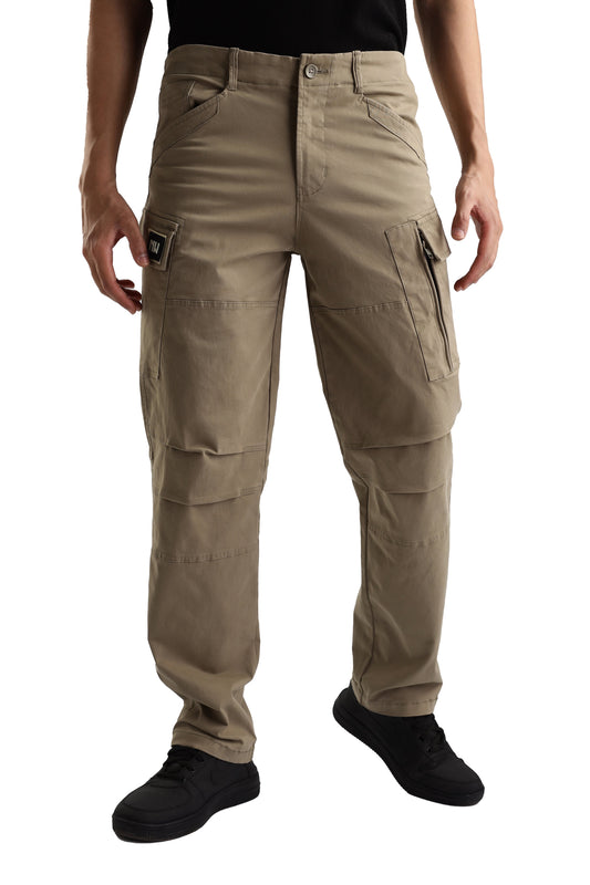 Men Heavy Twill Cargo-Cream