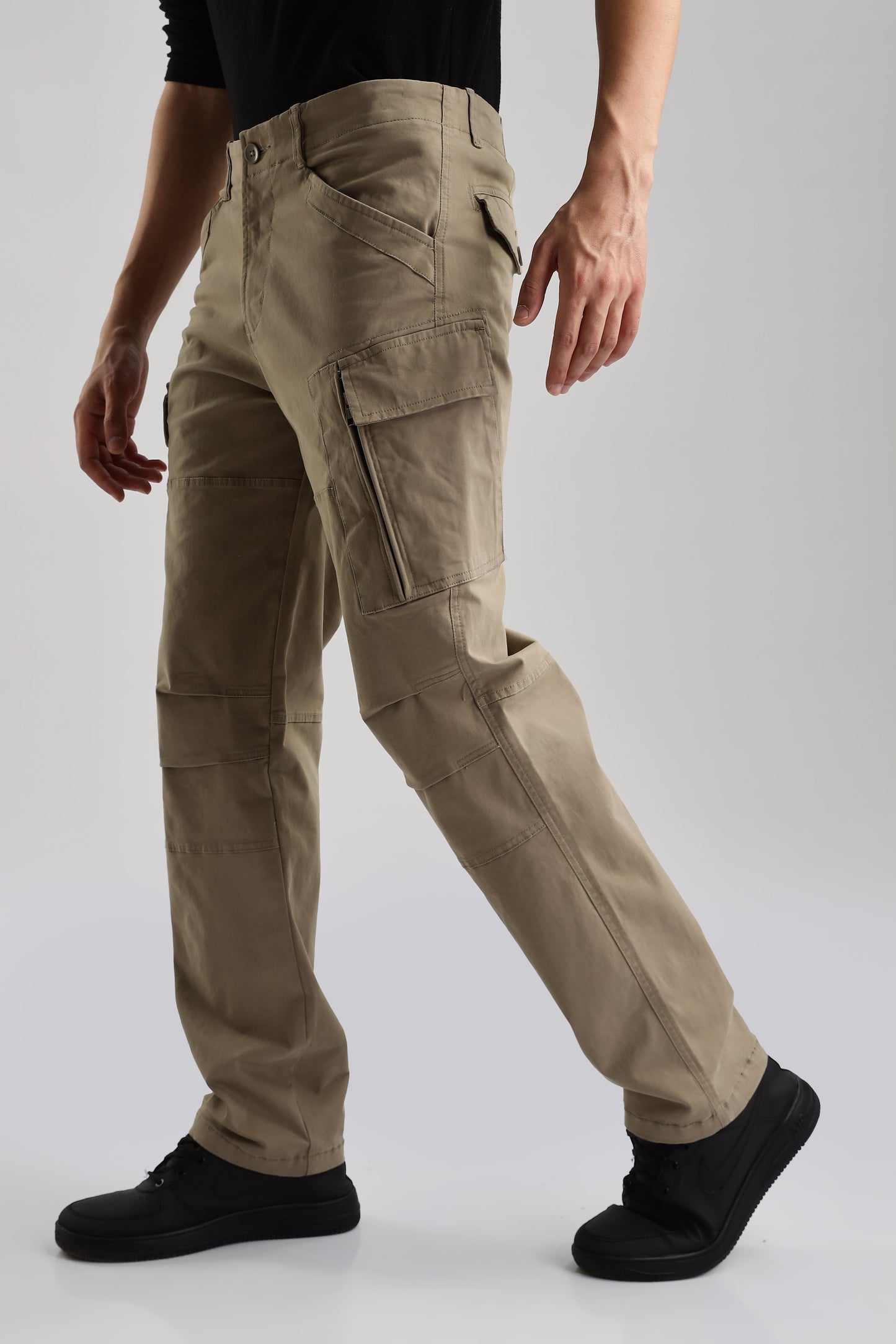 Men Heavy Twill Cargo-Cream