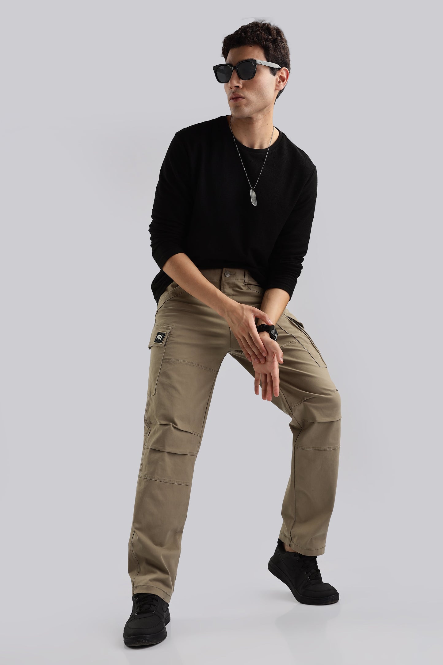 Men Heavy Twill Cargo-Cream