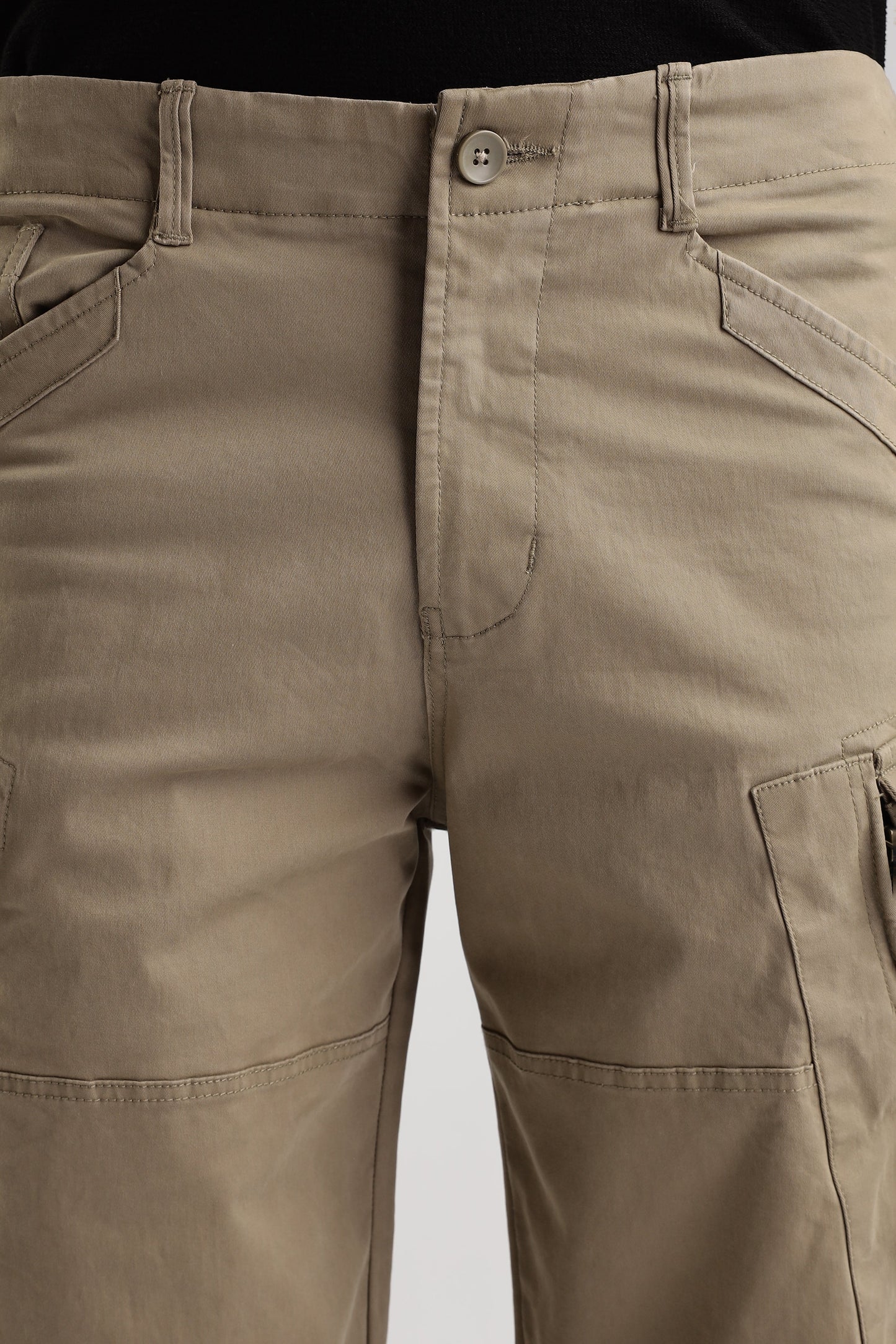 Men Heavy Twill Cargo-Cream