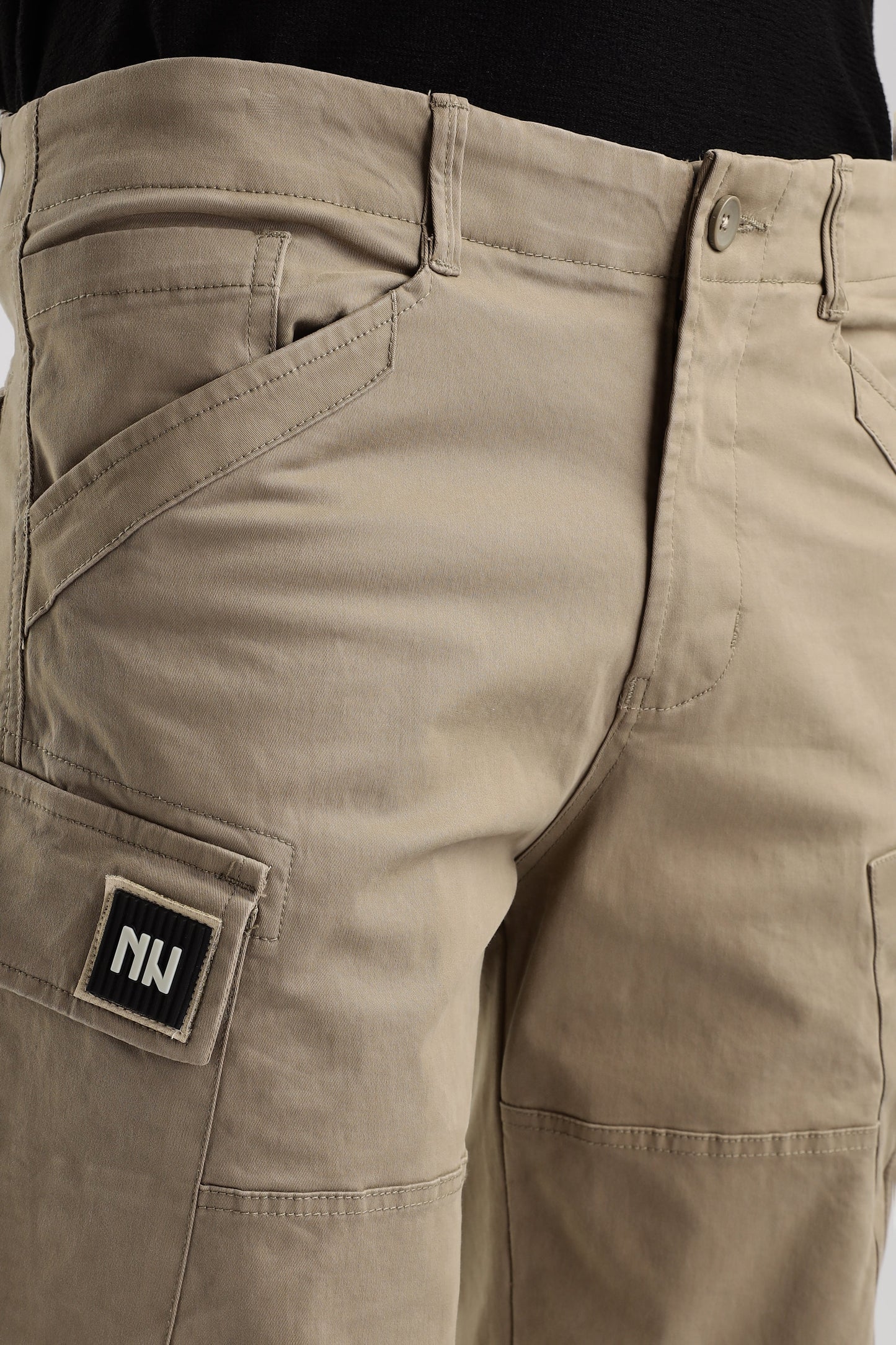 Men Heavy Twill Cargo-Cream