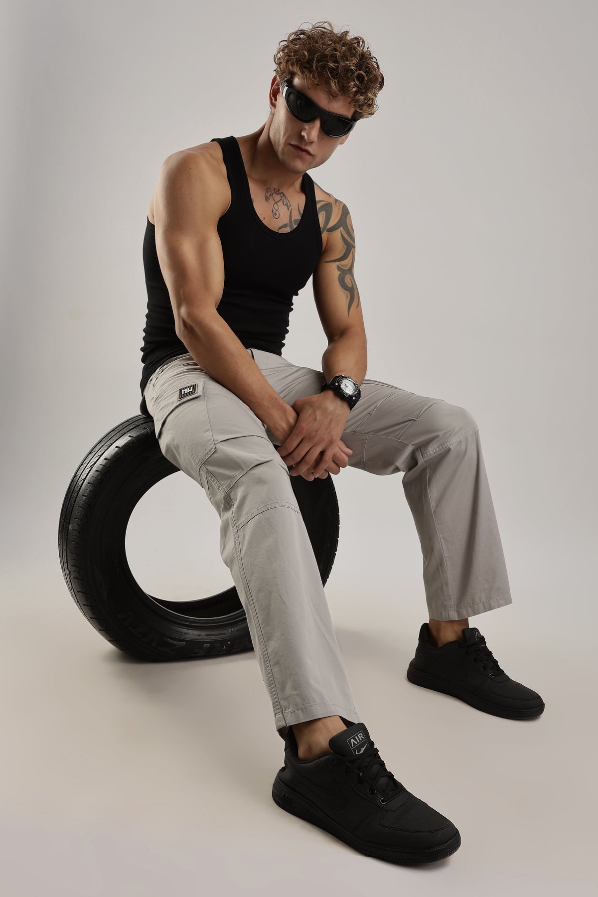 Men Heavy Air Cargo-Stone