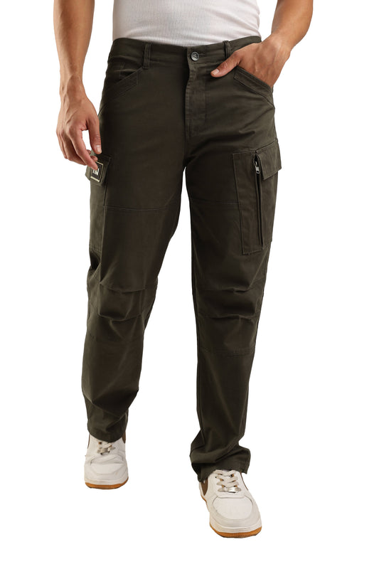 Men Heavy Twill Cargo-Brown