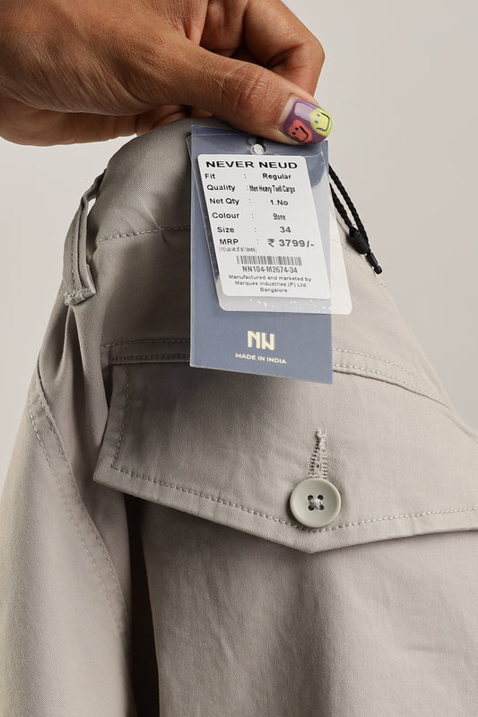 Men Heavy Twill Cargo-Stone