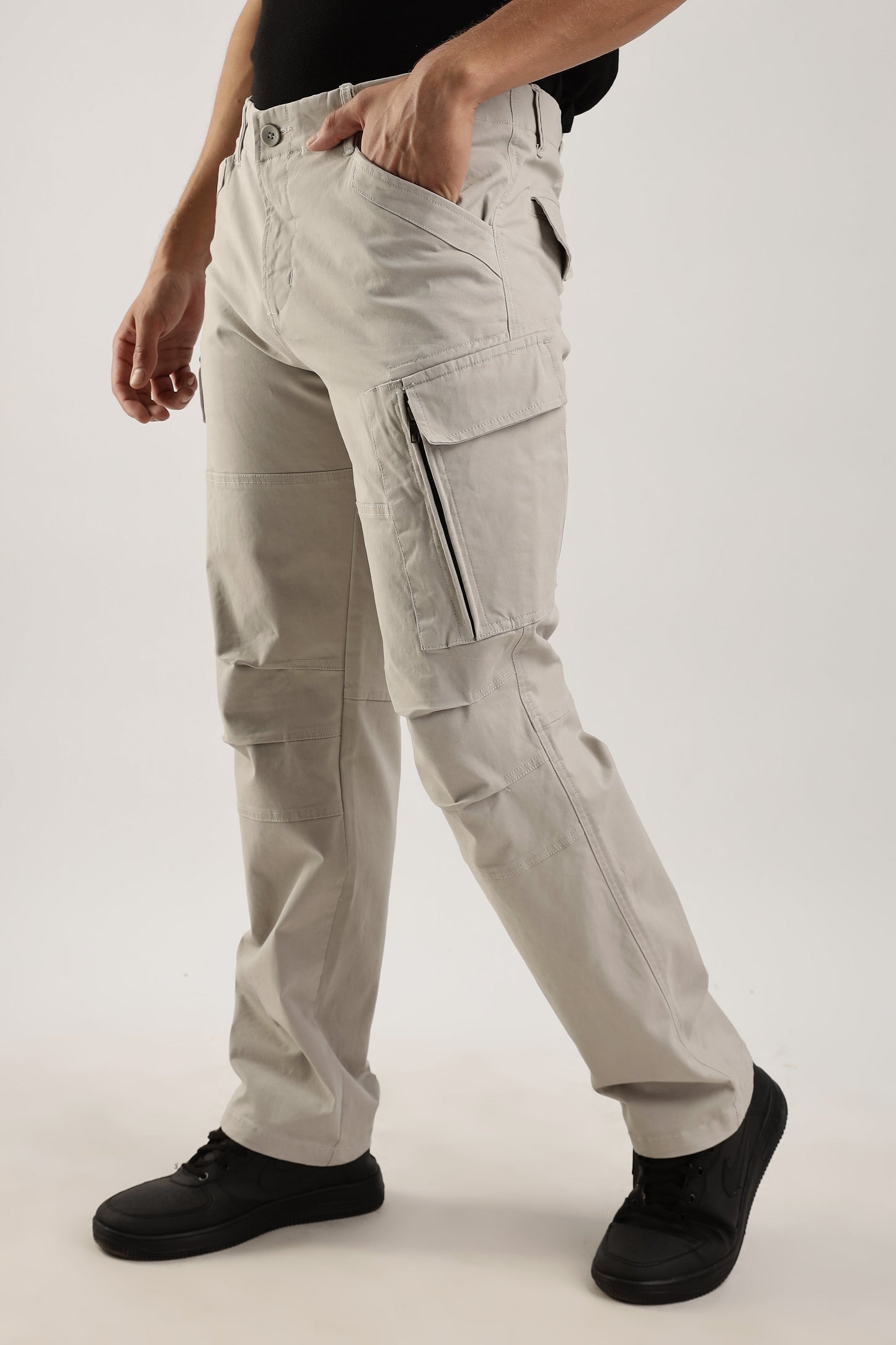 Men Heavy Twill Cargo-Stone
