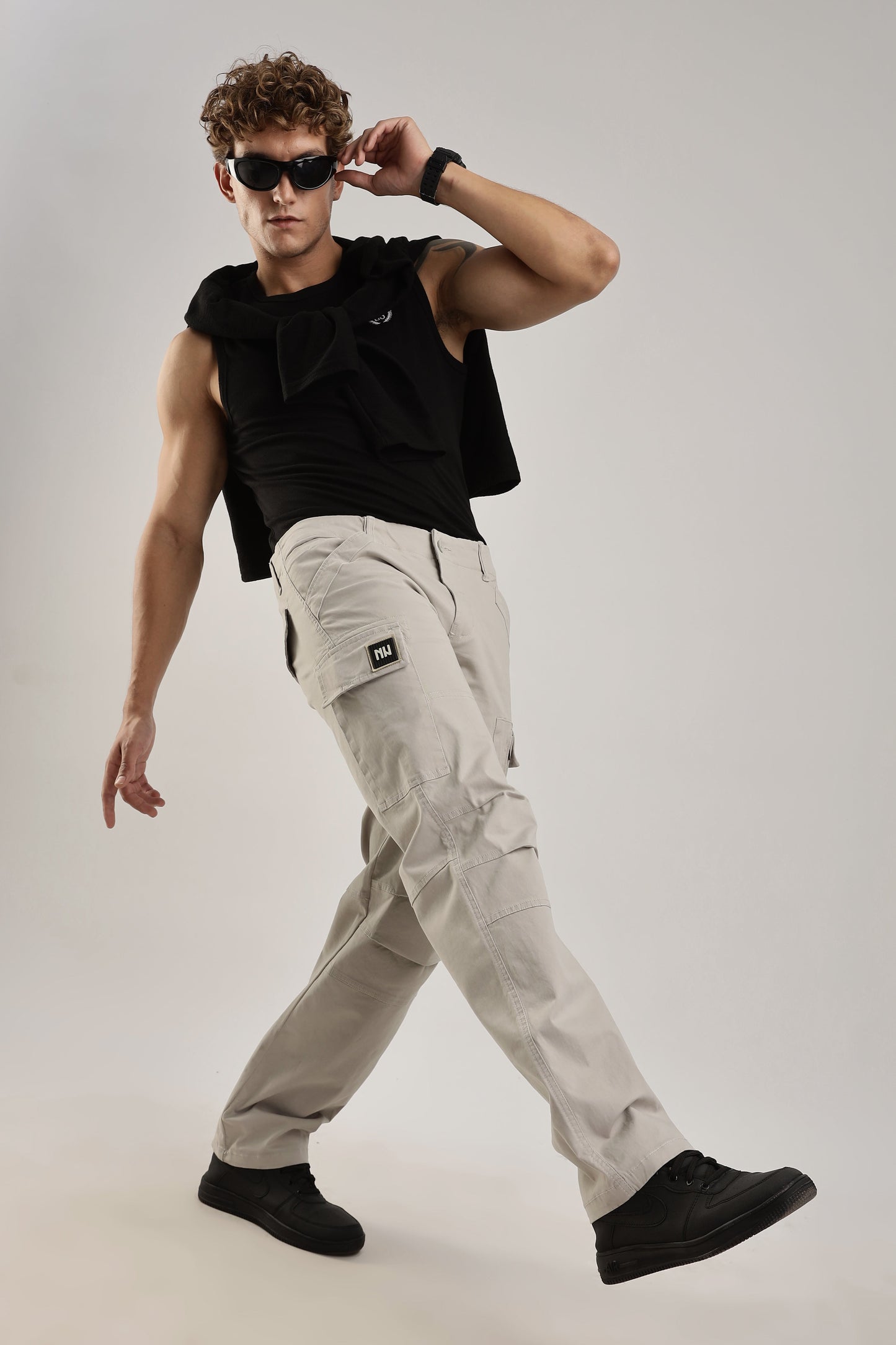 Men Heavy Twill Cargo-Stone