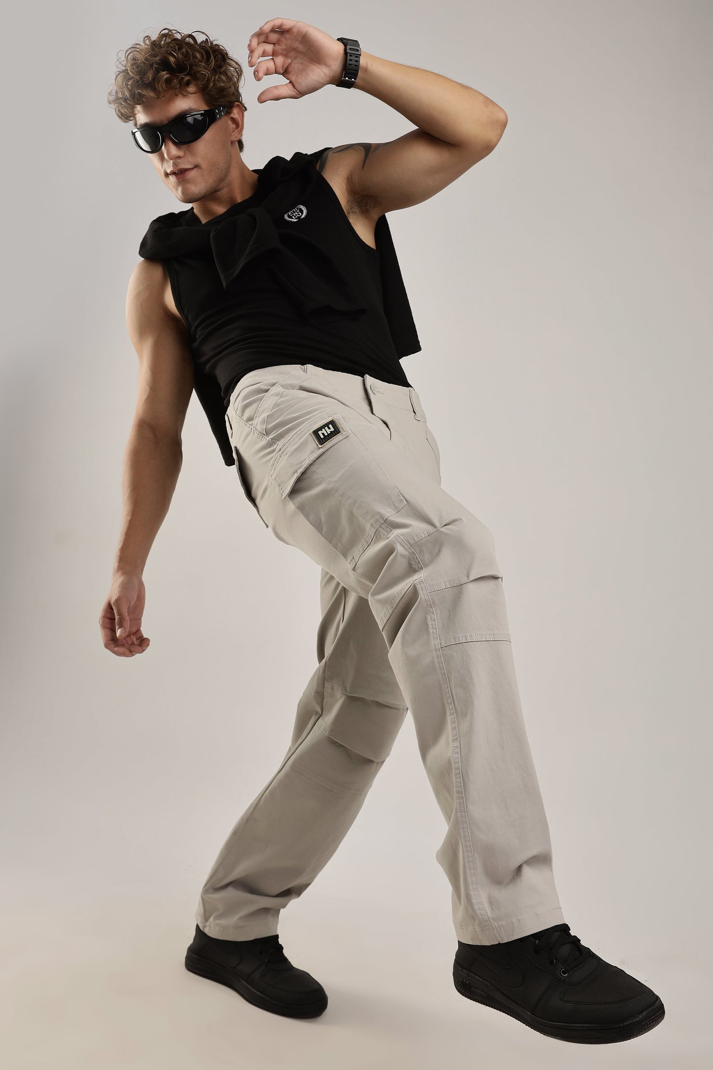 Men Heavy Twill Cargo-Stone