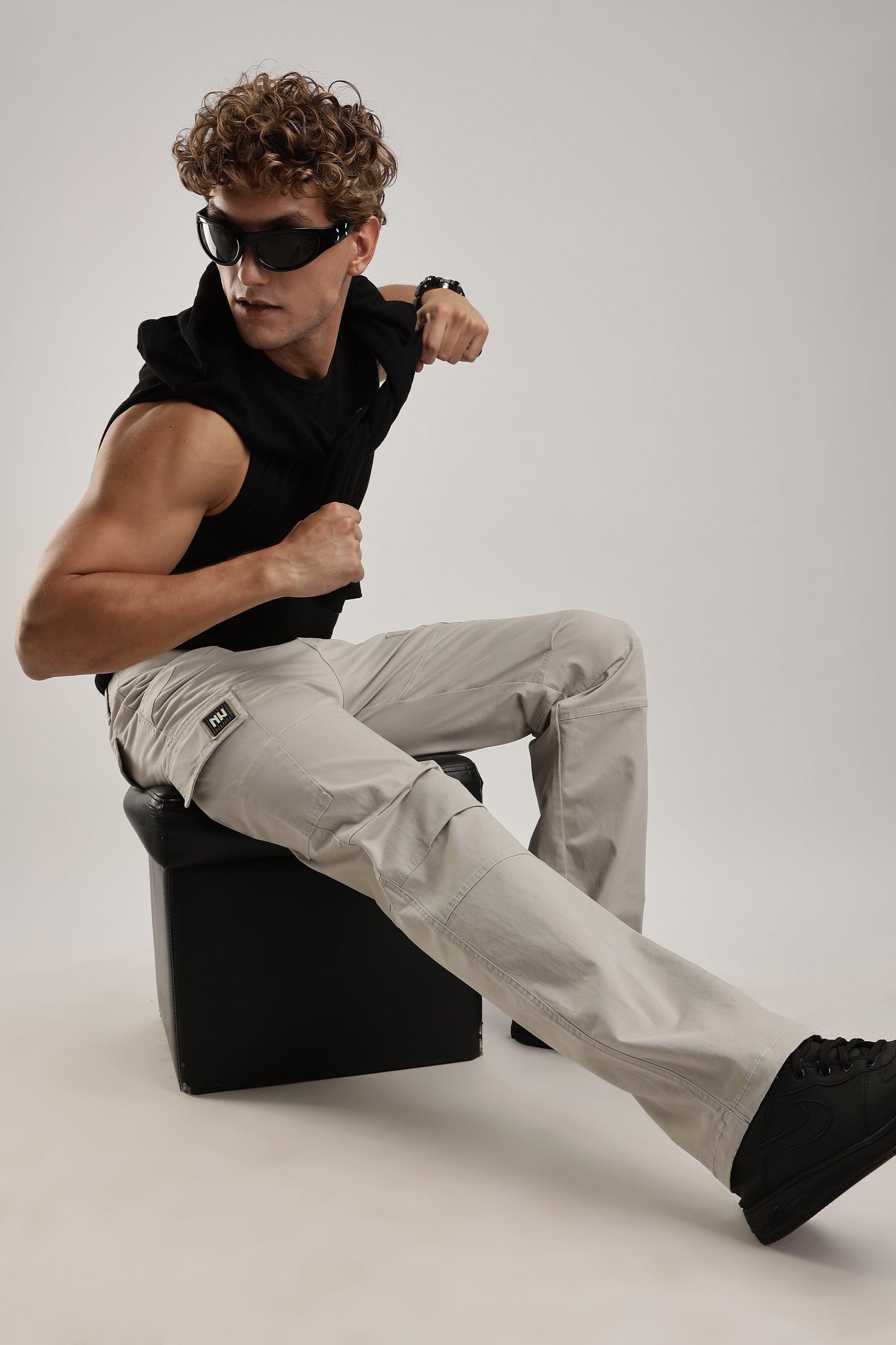 Men Heavy Twill Cargo-Stone