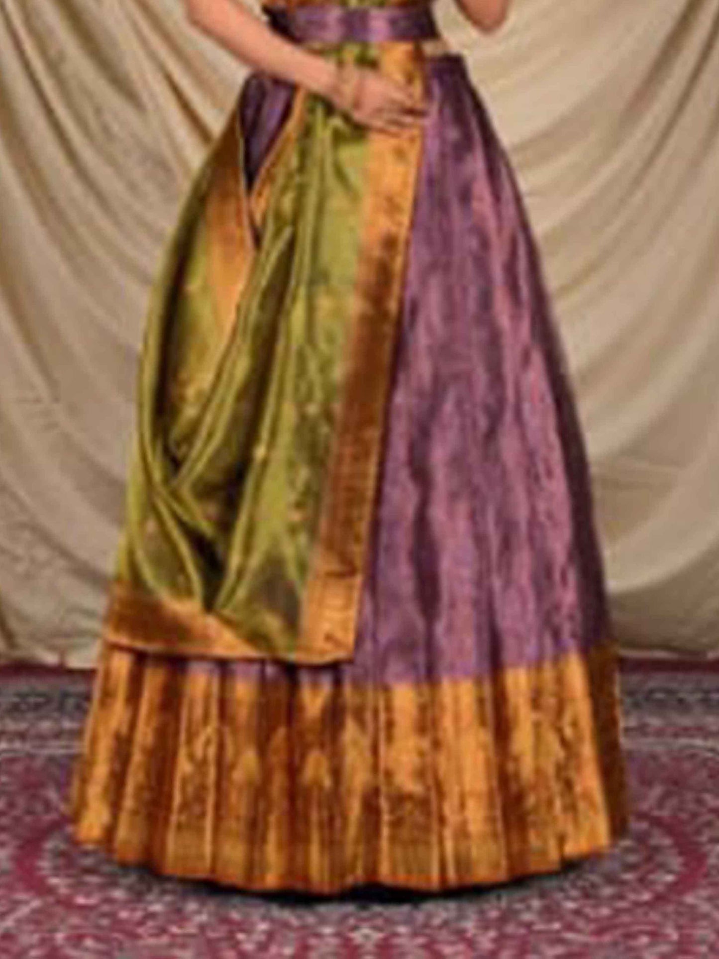 Tissue Purple Copper Lehenga for Women Weddings