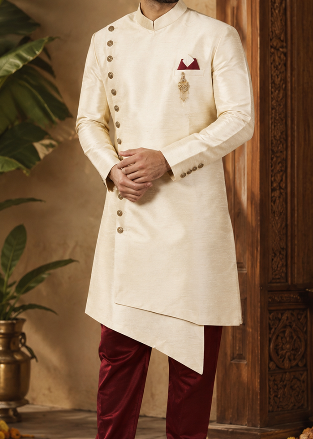 Plain Cream Uvvam Kurta