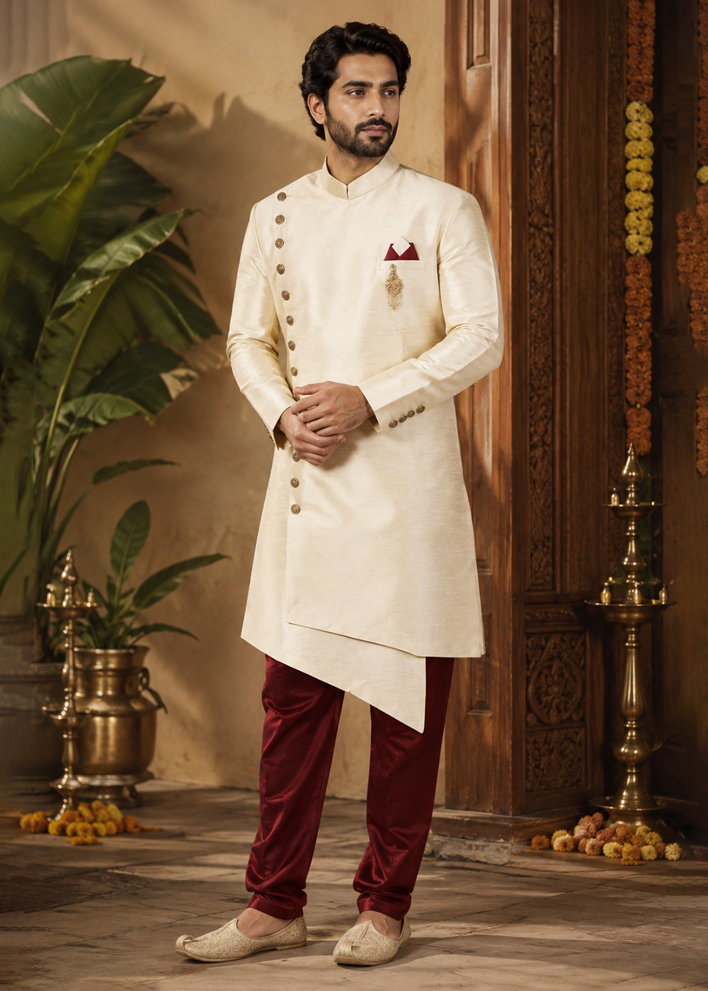Plain Cream Uvvam Kurta