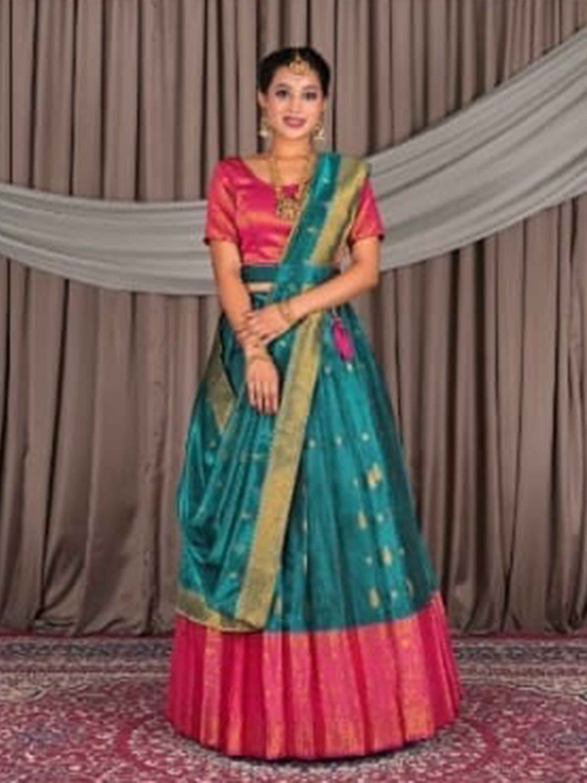 Rama Rani Women Lehenga Tissue Rama Rani