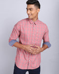 Smart Casual Full Sleeves Check Shirt-Pink