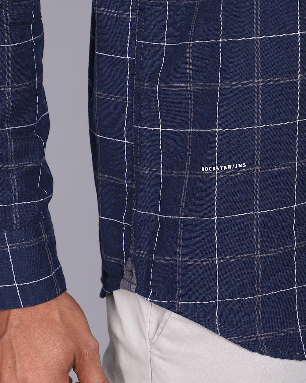 Smart Casual Full Sleeves Check Shirt-Navy