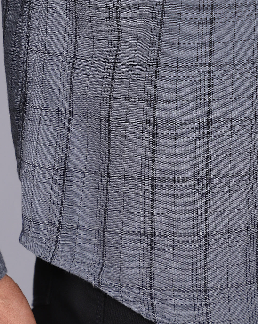 Smart Casual Full Sleeves Check Shirt-Charcoal