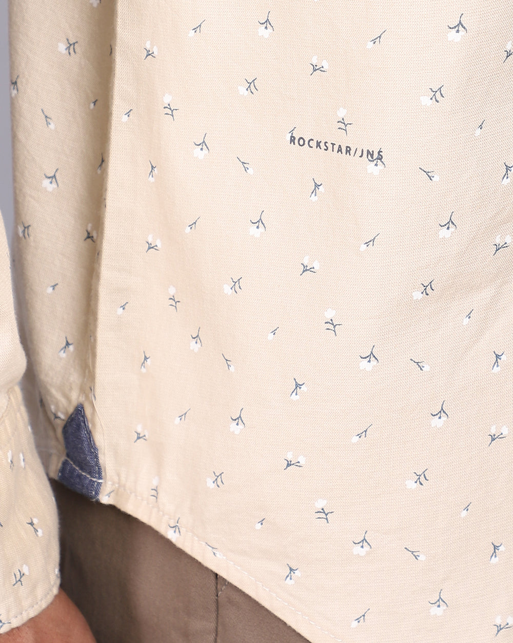 Printed Smart Casual Shirt-Beige