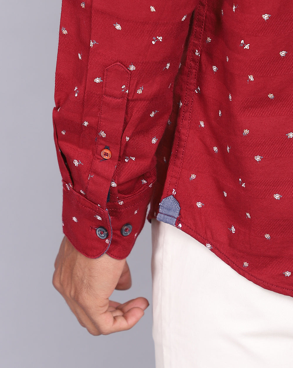 Printed Smart Casual Shirt-Red