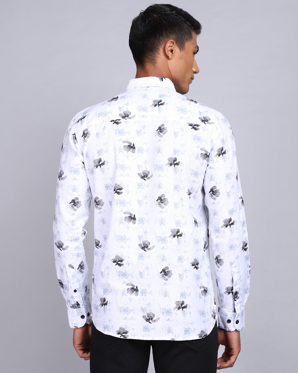 Printed Smart Casual Shirt-Snow White