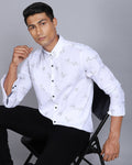 Printed Smart Casual Shirt-White