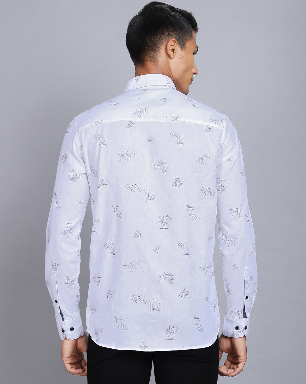 Printed Smart Casual Shirt-White