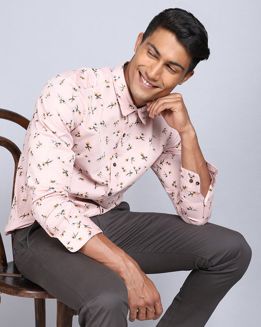 Printed Smart Casual Shirt-Onion