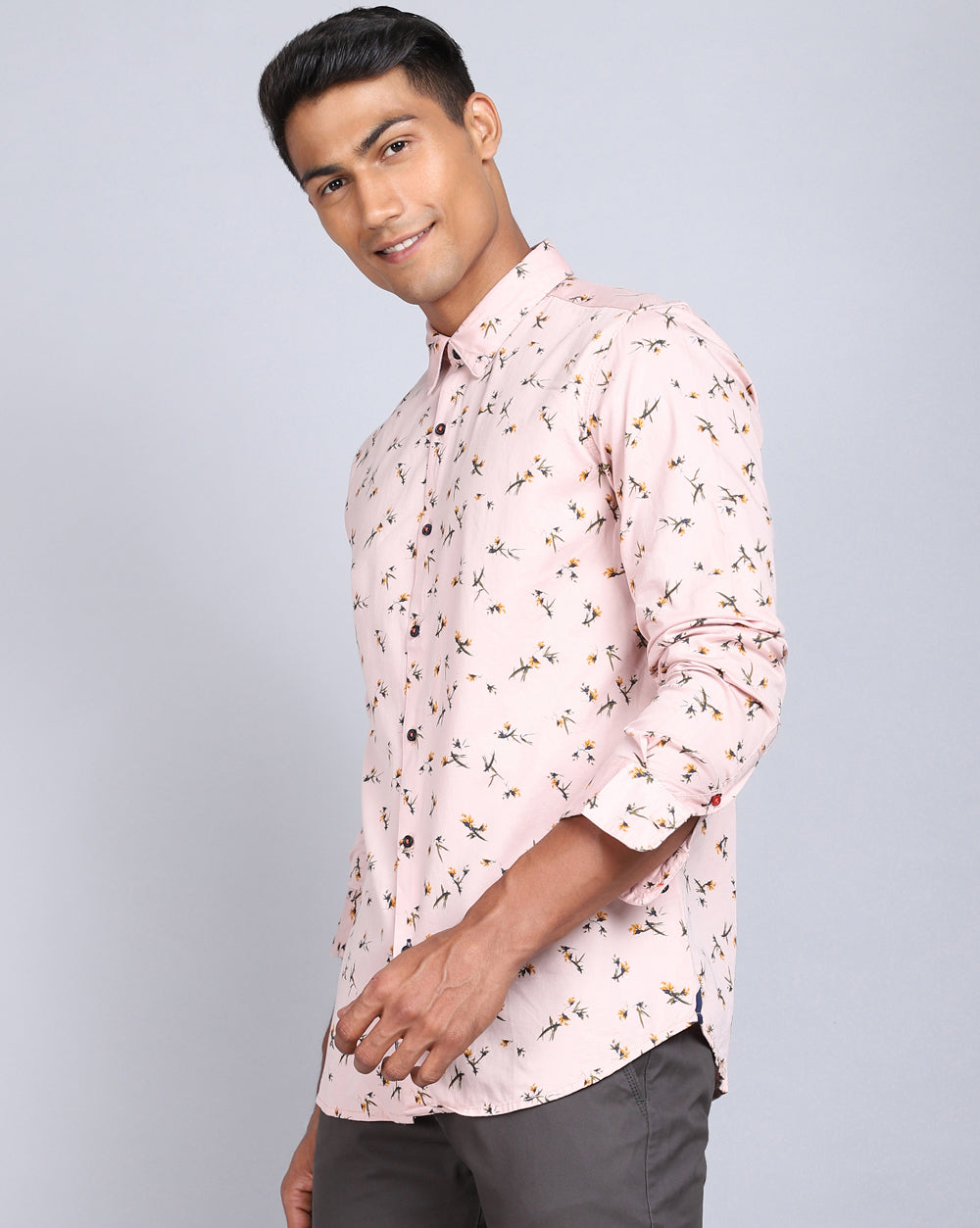Printed Smart Casual Shirt-Onion