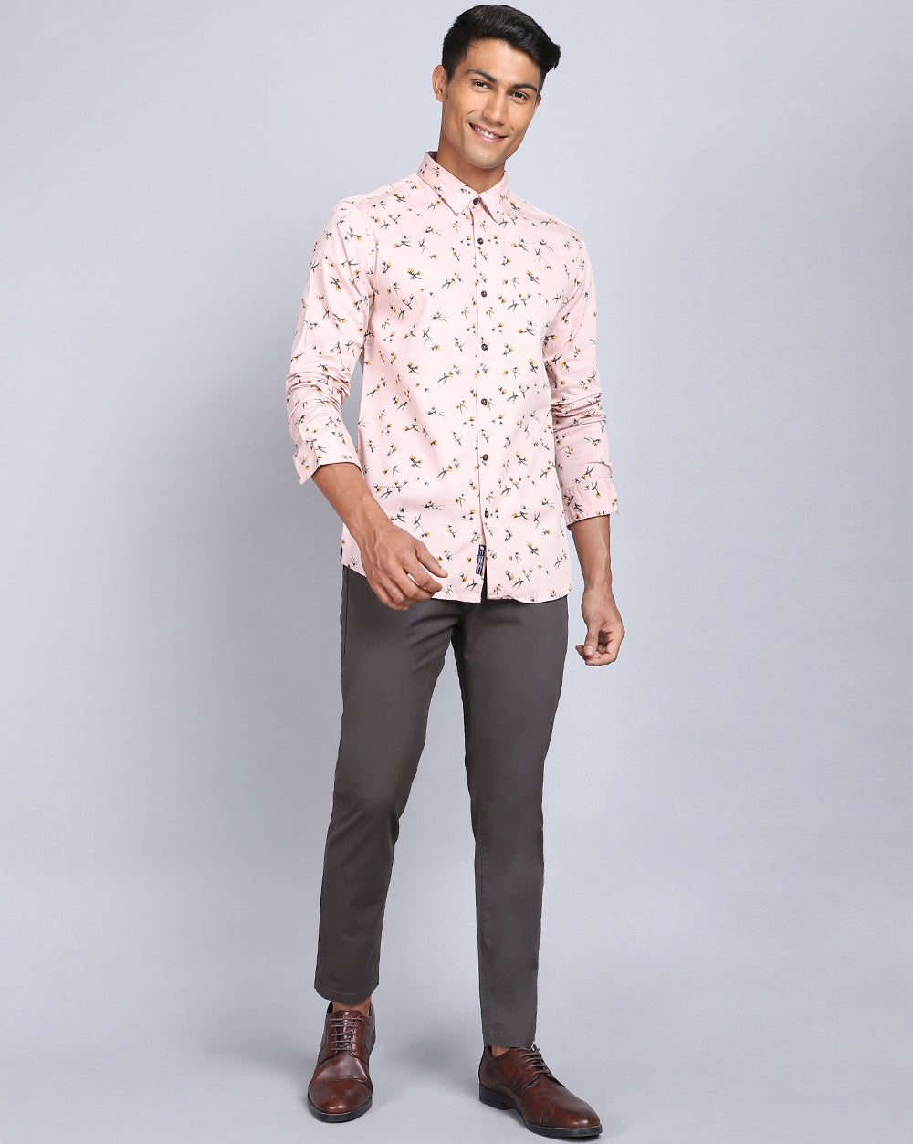 Printed Smart Casual Shirt-Onion