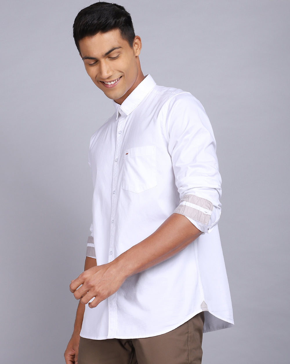 Solid Smart Casual Shirt-White