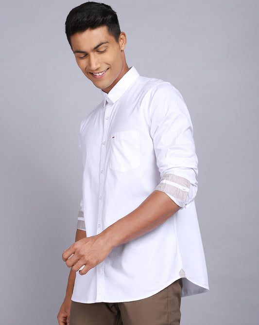 Solid Smart Casual Shirt-White