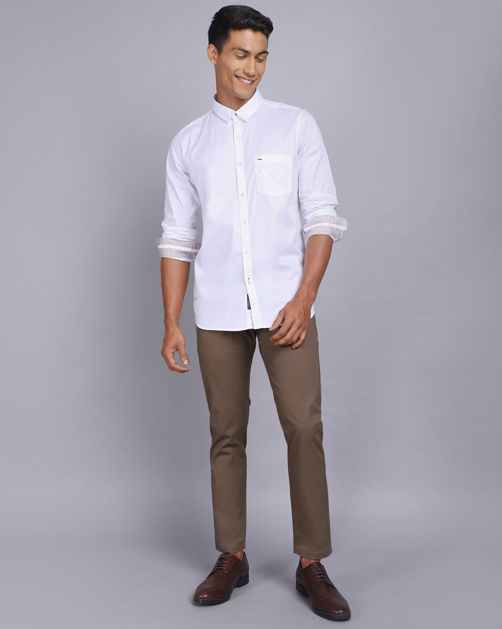 Solid Smart Casual Shirt-White