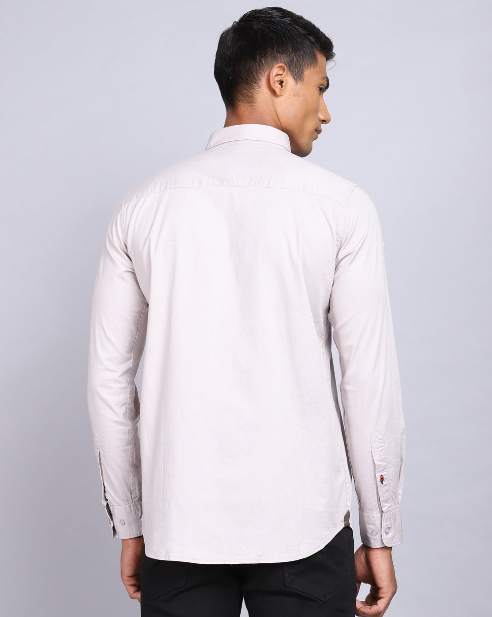 Solid Smart Casual Shirt-Light Grey