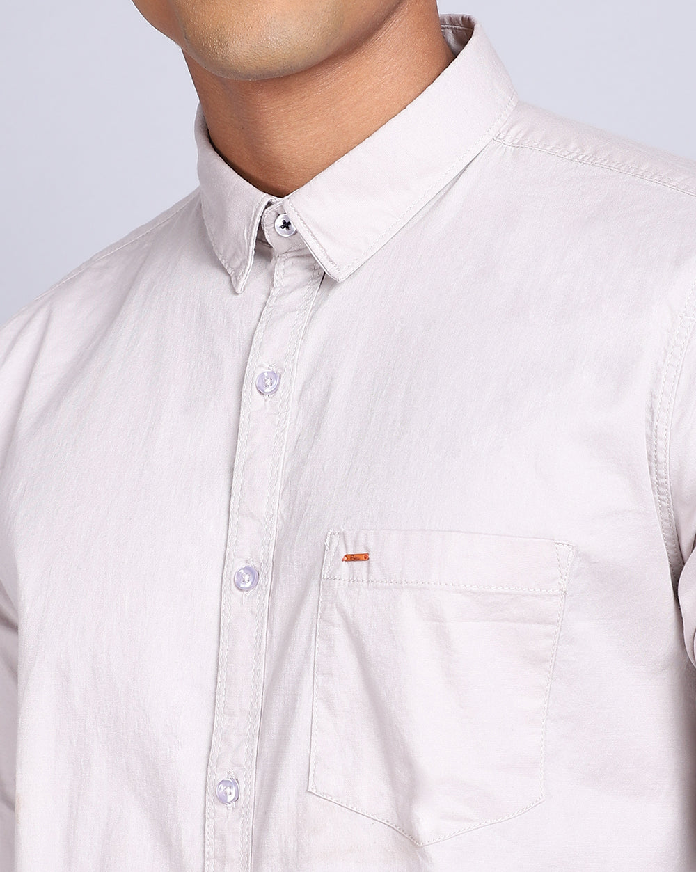 Solid Smart Casual Shirt-Light Grey