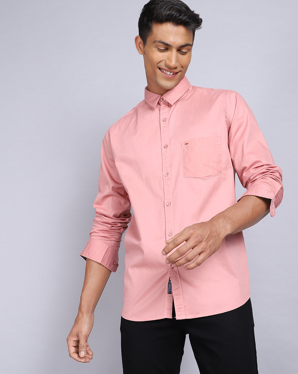Solid Smart Casual Shirt-Onion
