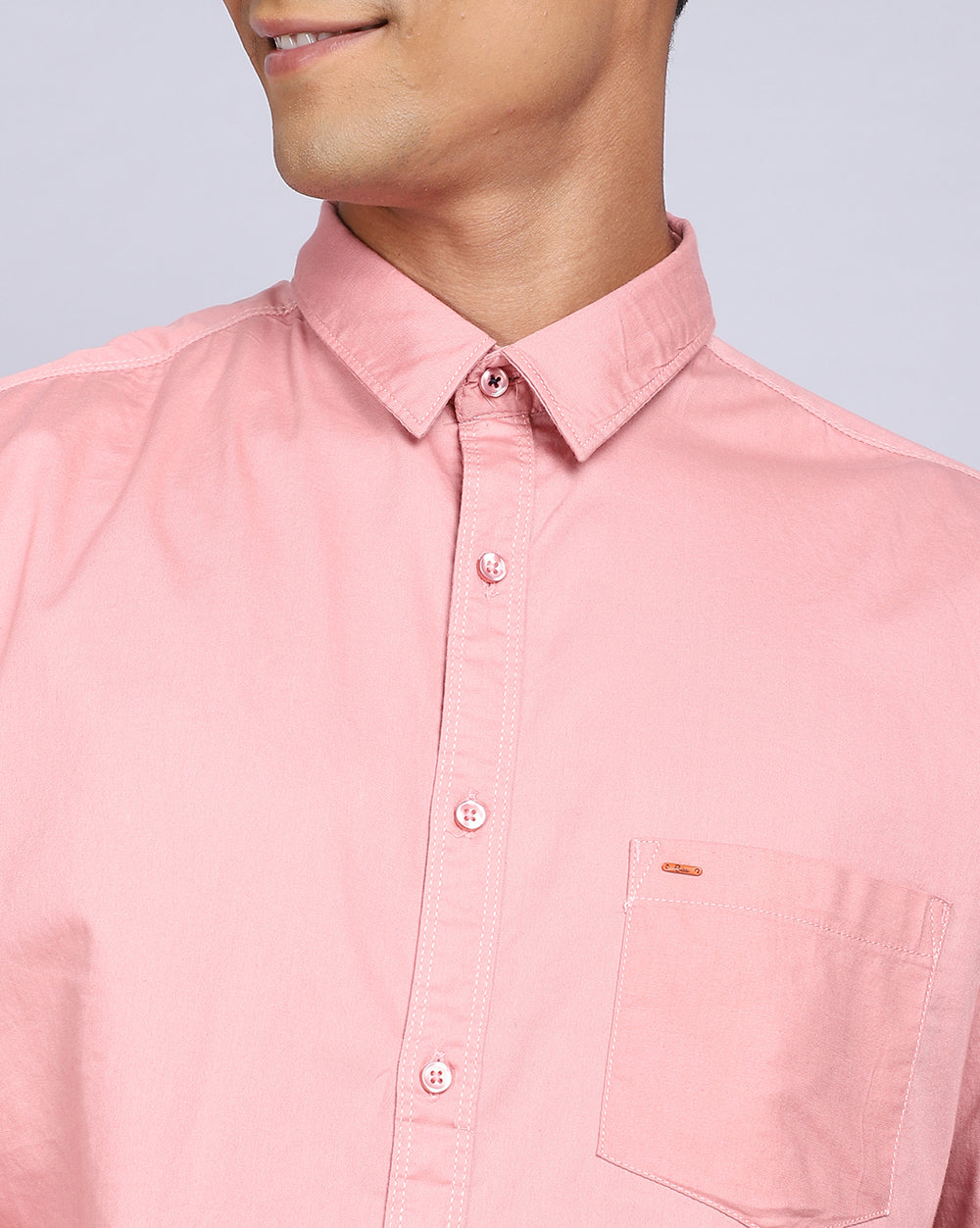 Solid Smart Casual Shirt-Onion