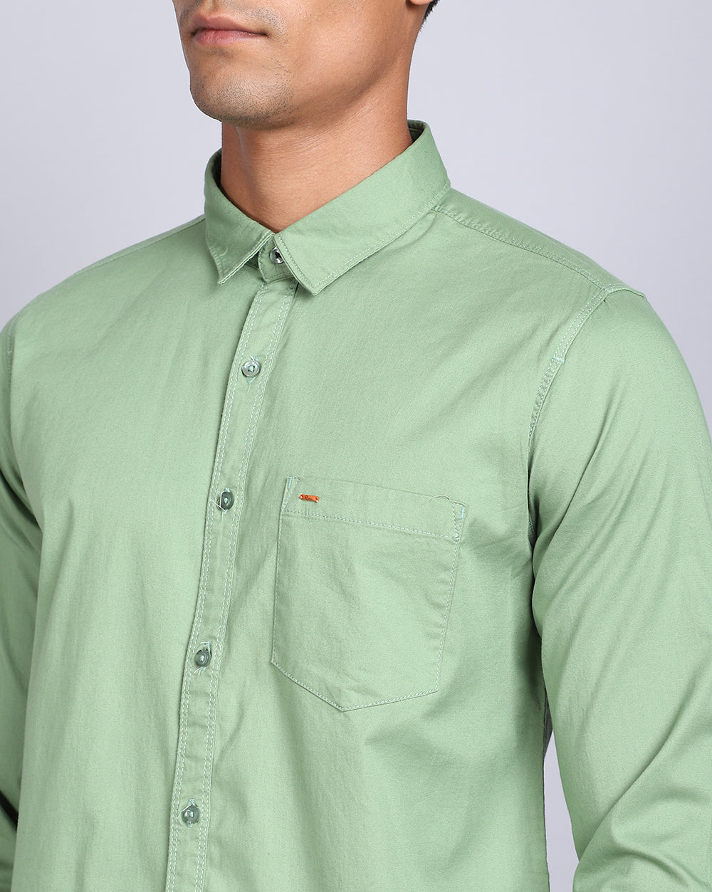 Solid Smart Casual Shirt-Green