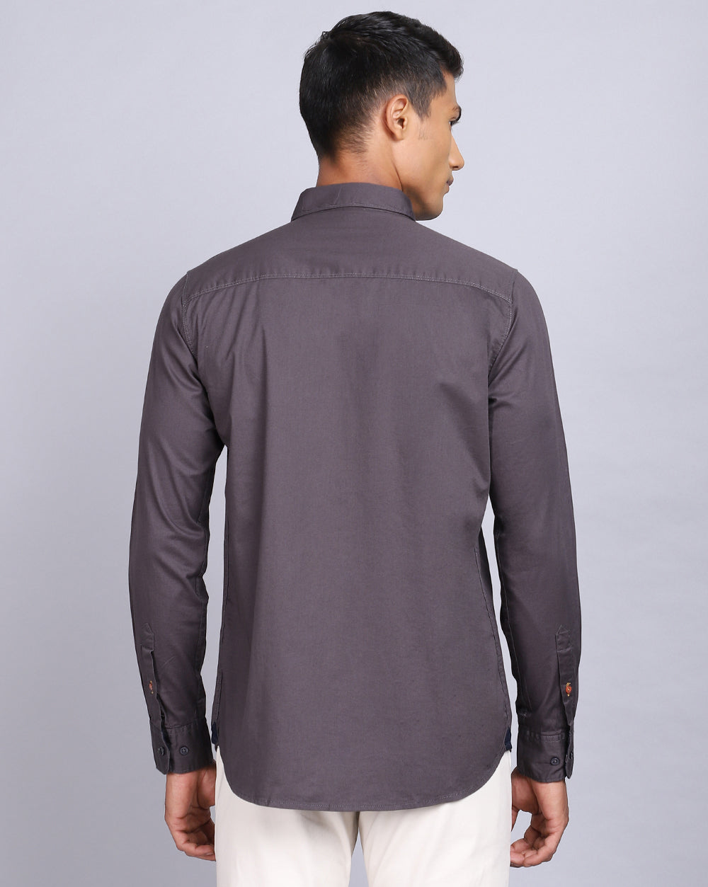 Solid Smart Casual Shirt-Charcoal