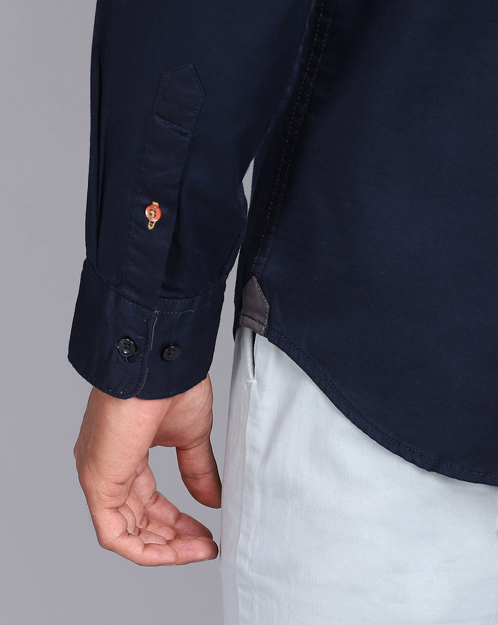 Solid Smart Casual Shirt-Navy