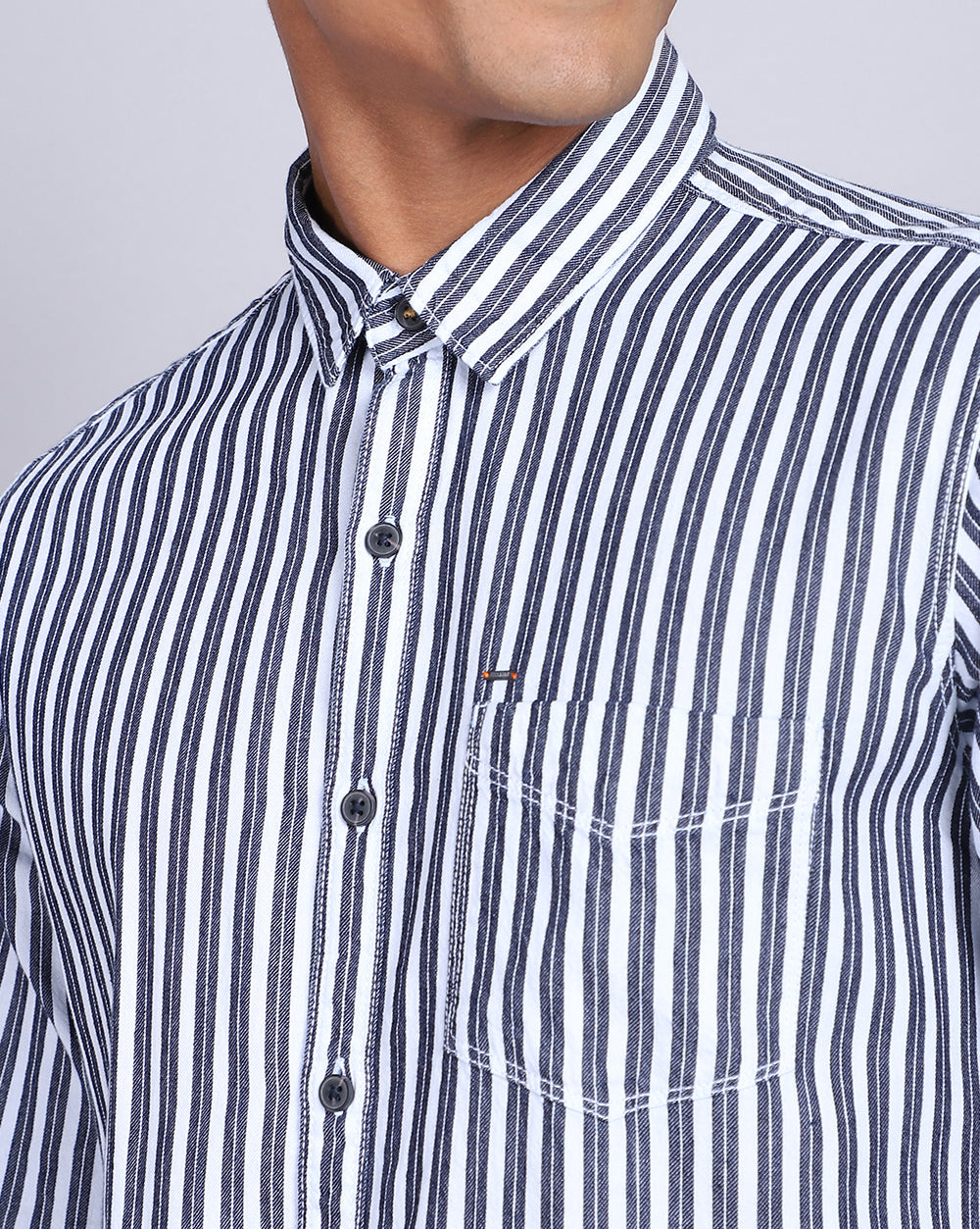 Smart Casual Striped Shirt-Indigo