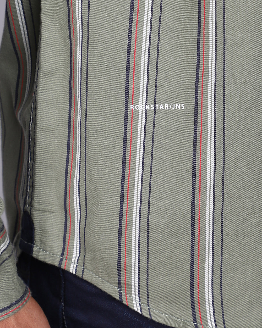 Smart Casual Striped Shirt-Olive
