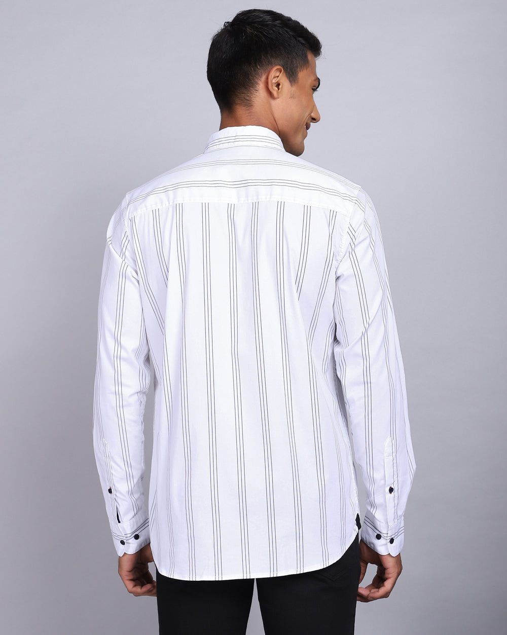 Smart Casual Striped Shirt-White